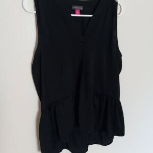 Vince Camuto Black V-Neck Sleeveless Blouse Sz S